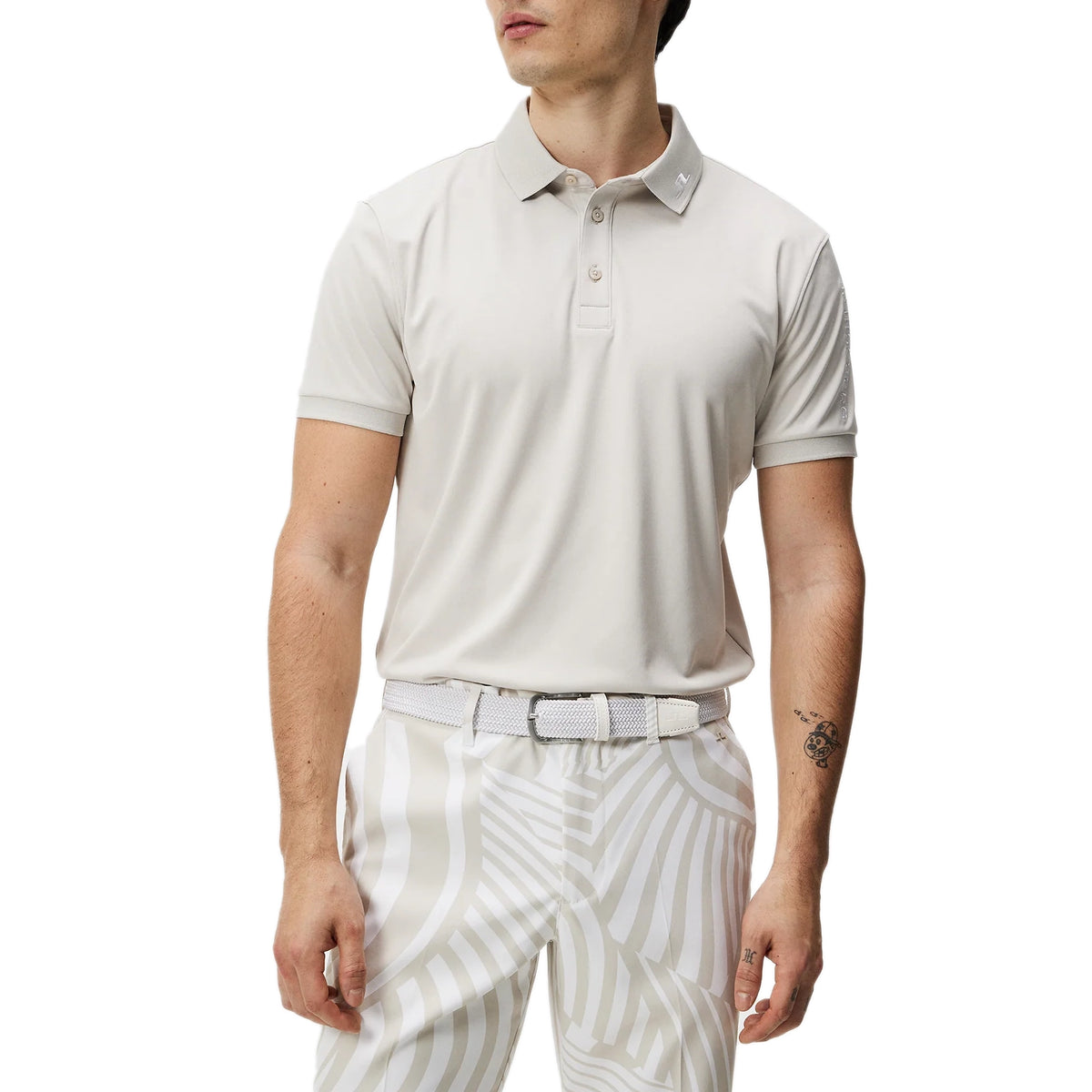 J.Lindeberg Tour Tech Reg Fit Polo Golf Shirt - Moonbeam