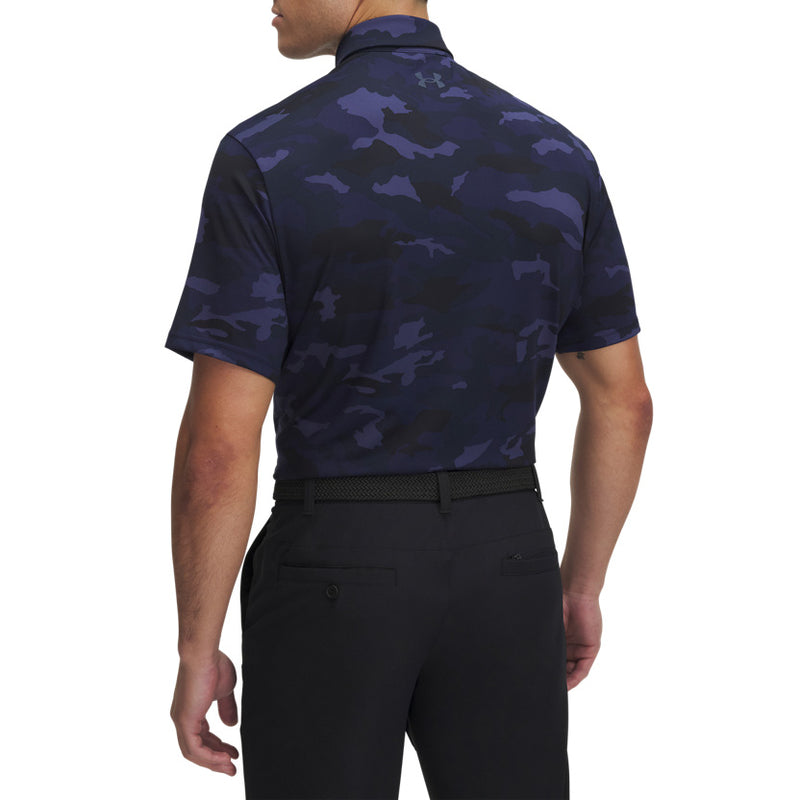 Under Armour Playoff 3.0 Tryckt Polo Golf Shirt - Midnight Navy/Downpour Grey