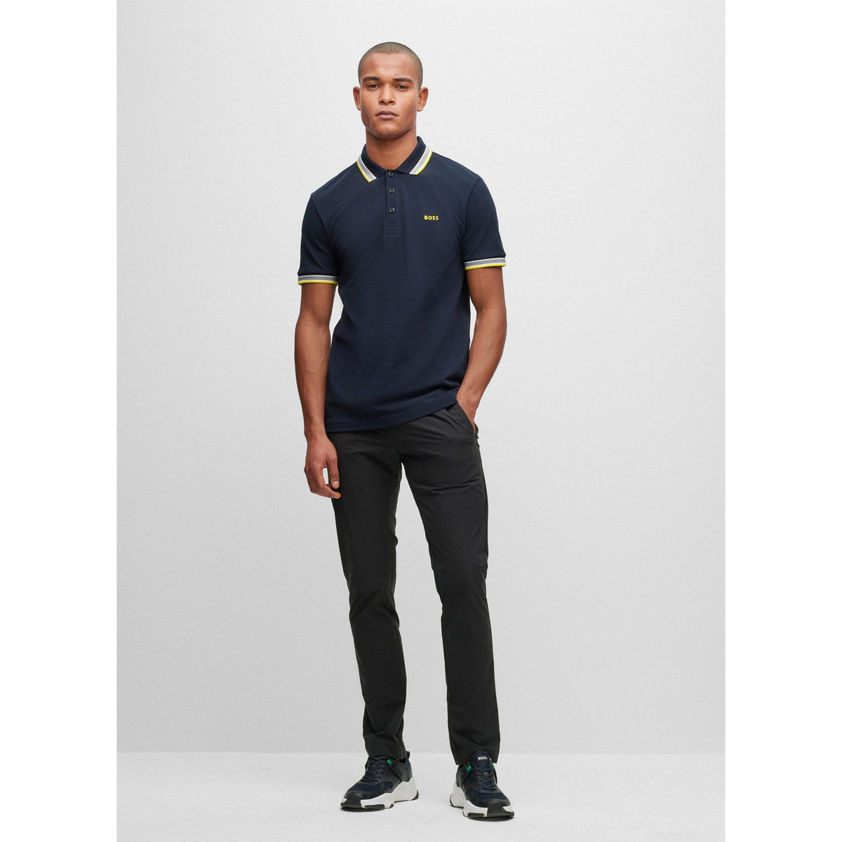 BOSS Paddy Cotton Pique Polo - Dark Blue