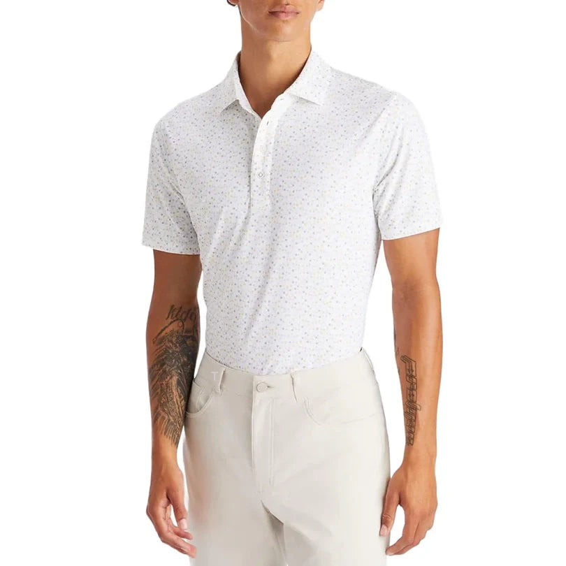 G/ Fore Aye Papi Tech Pique Golf Shirt - Snow/ Nimbus