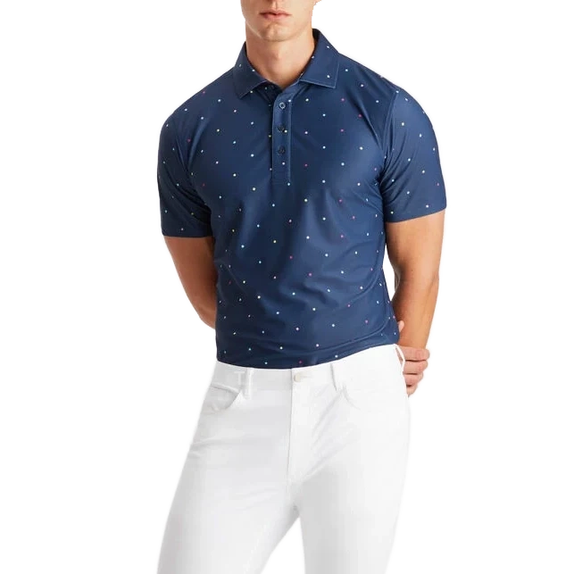 G/Fore Mini Stars Tech Pique Golf Shirt - Twilight