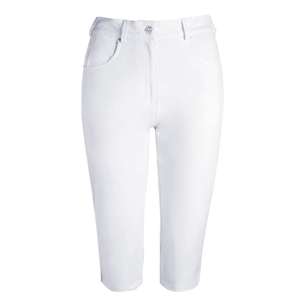 Glenmuir Women's Phoebe Lightweight Stretch Performance Golf Capri Pants - White