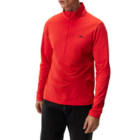 J.Lindeberg Luke Half Zip Golf Mid Layer - Fiery Red