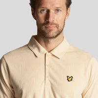 Lyle & Scott Monogram Jacquard Golf Polo Shirt - Sand Dune