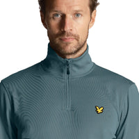 Lyle & Scott Tech 1/4 Zip Golf Midlayer - Iron Blue