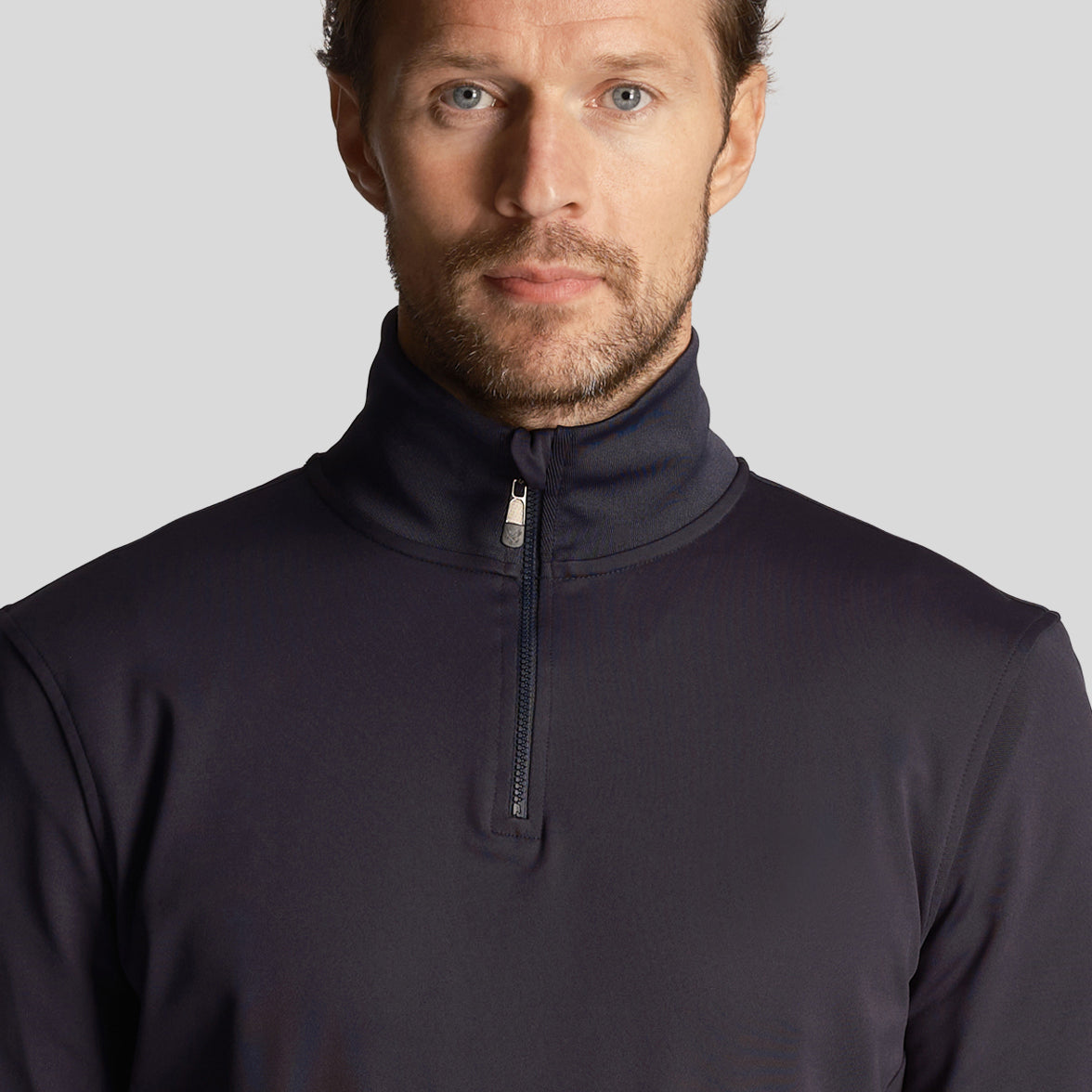 Lyle & Scott Tonal Eagle Tech 1/4 Zip Midlayer - Dark Navy