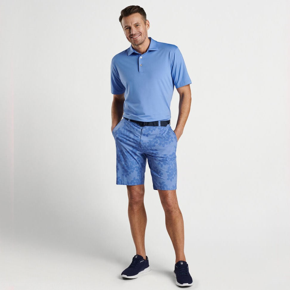 Peter Millar Shackleford Abstract Floral Performance Hybrid Golf Shorts - Blue