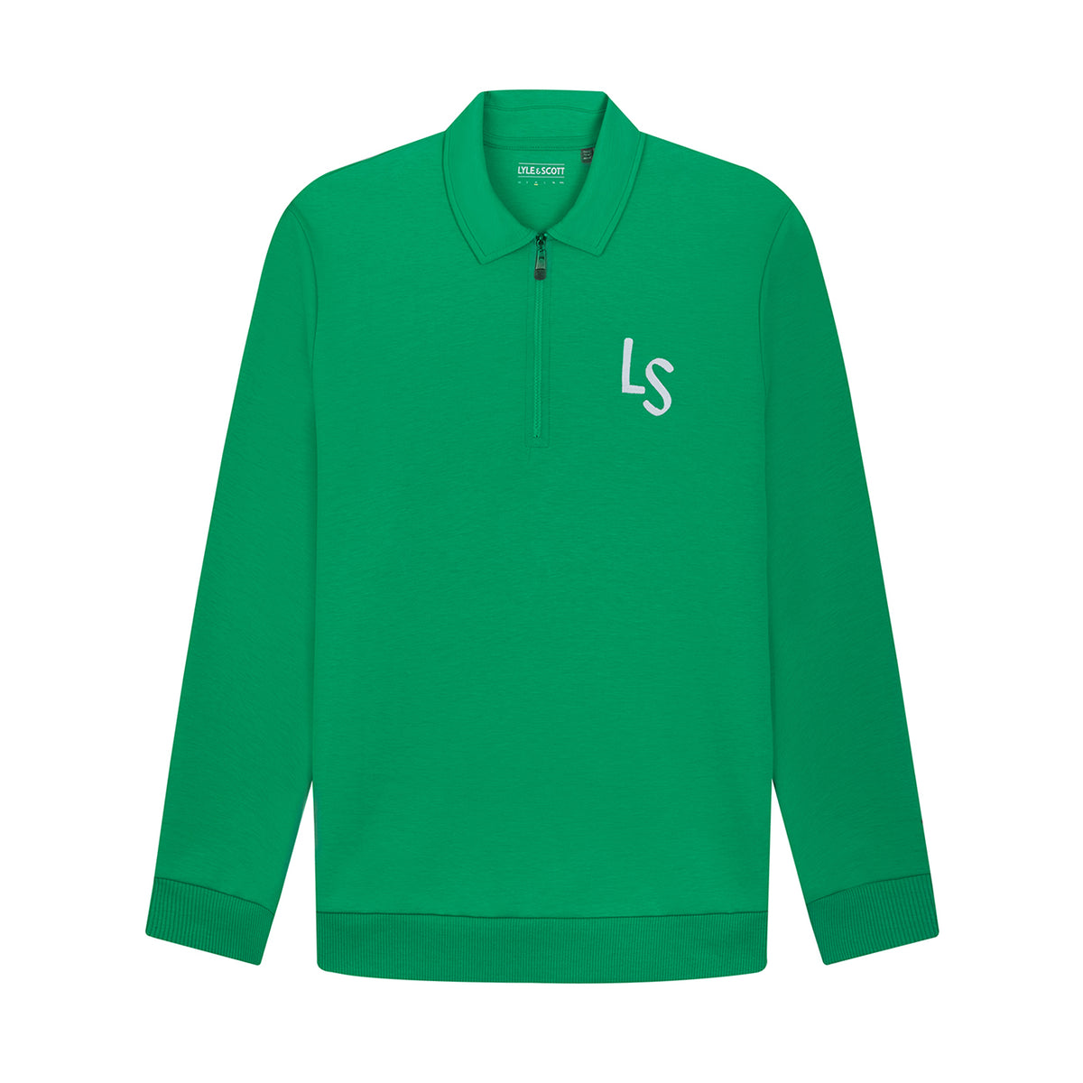 Lyle & Scott LS Logo Quarter Zip Golf Sweatshirt - Fairway Green