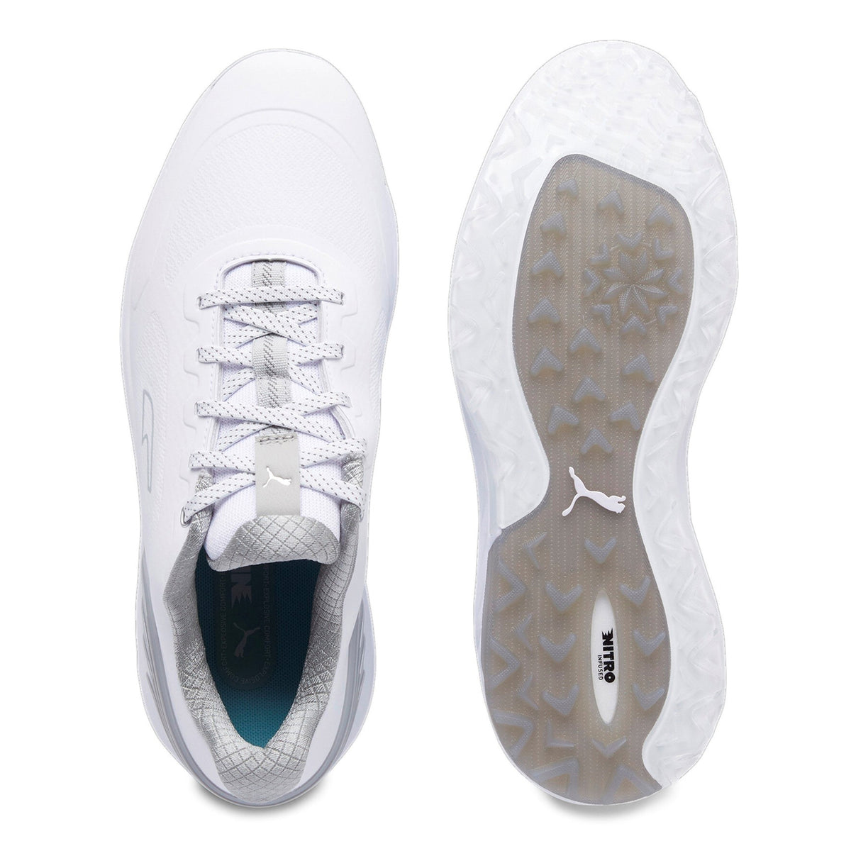 Puma AlphaCat Nitro Golfskor - White/Light Grey/Puma Silver