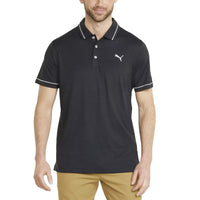 Puma Cloudspun Monarch Golf Polo Shirt - Puma Black Heather/ High Rise