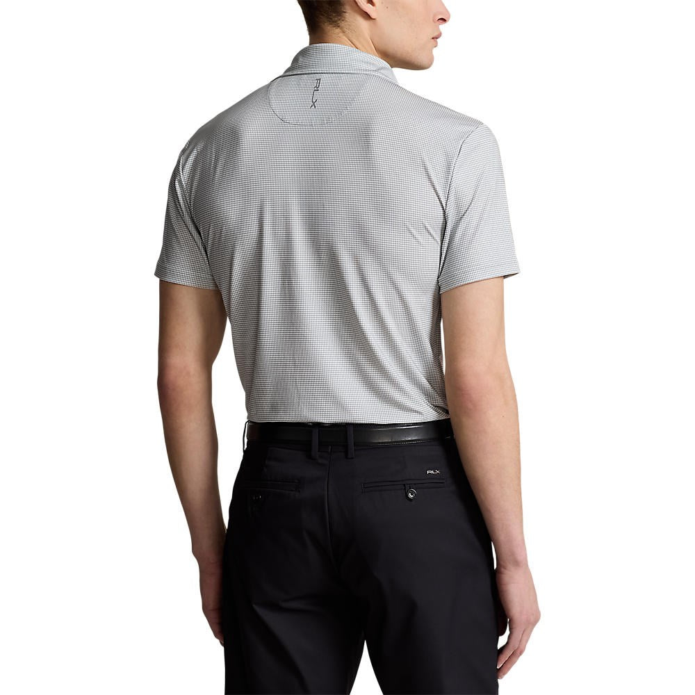 RLX Ralph Lauren Printed Lightweight Airflow Performance Polo - Peak Grey Fairway Houndstooth