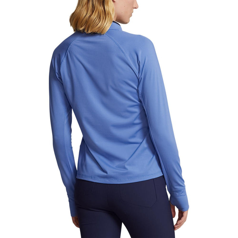 RLX Ralph Lauren Women's Jersey Quarter Zip Golf Pullover - Greenwich Blue/Navy