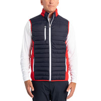 Sunderland Anton Padded Stretch Panel Performance Golf Gilet - Navy/ Red