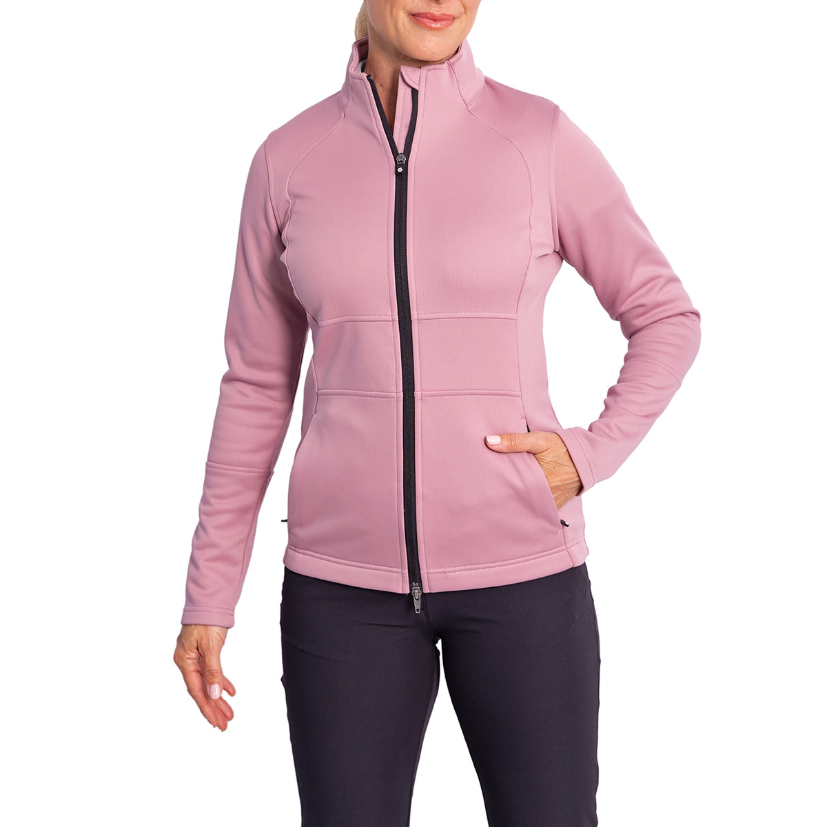 Sunderland Women's Nira Thermal Panelled Fleece Water Repellent Golf Jacket - Pink Haze