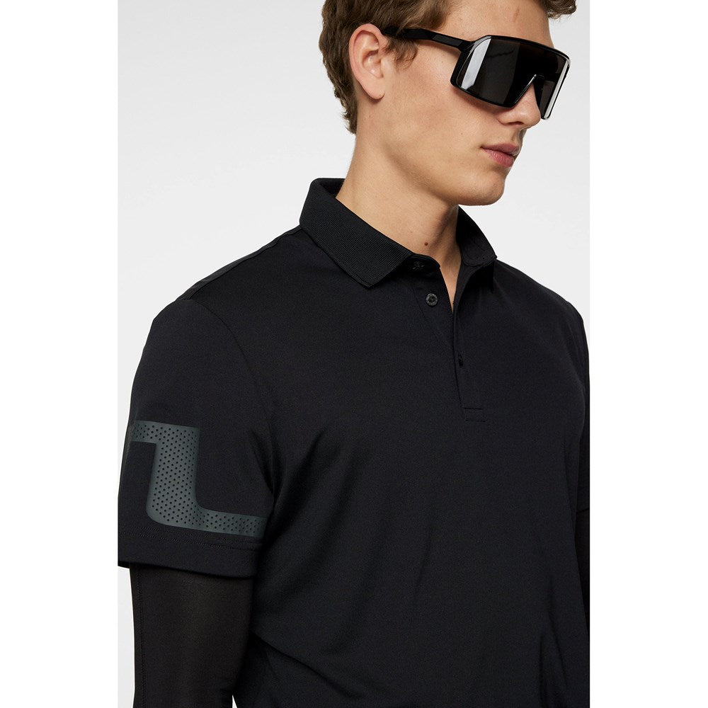 J.Lindeberg Heath Regular Fit Golf Polo Shirt - Black