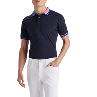 G/Fore Two Tone Rib Collar Tech Jersey Golf Shirt - Twilight