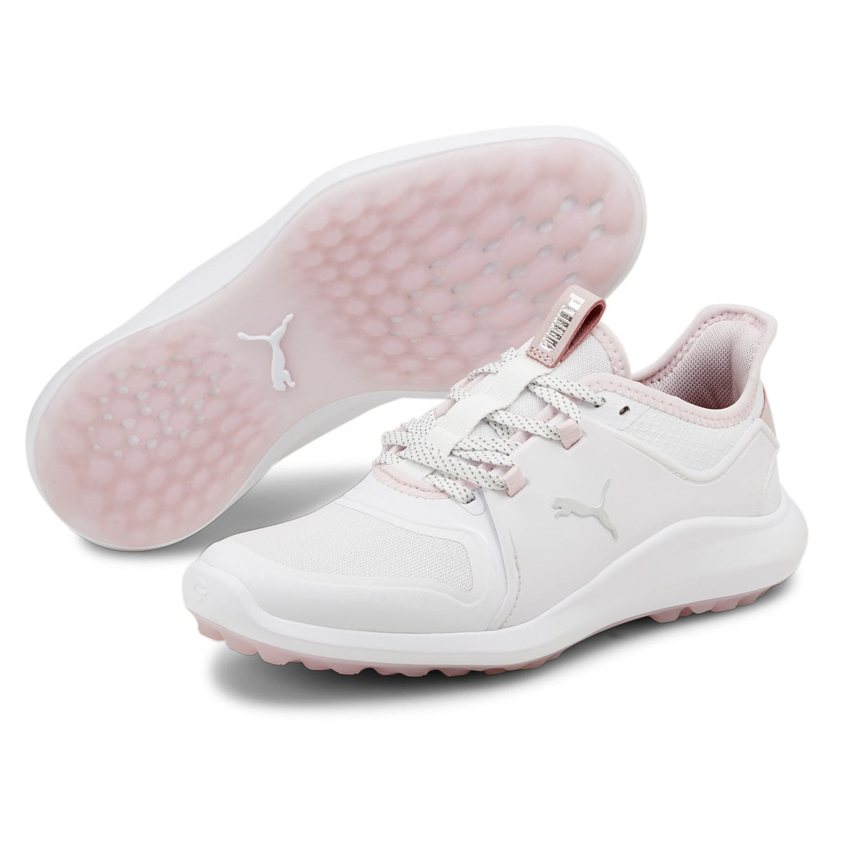 Puma Women's IGNITE FASTEN8 Golf Shoes - White/ Silver/ Pink