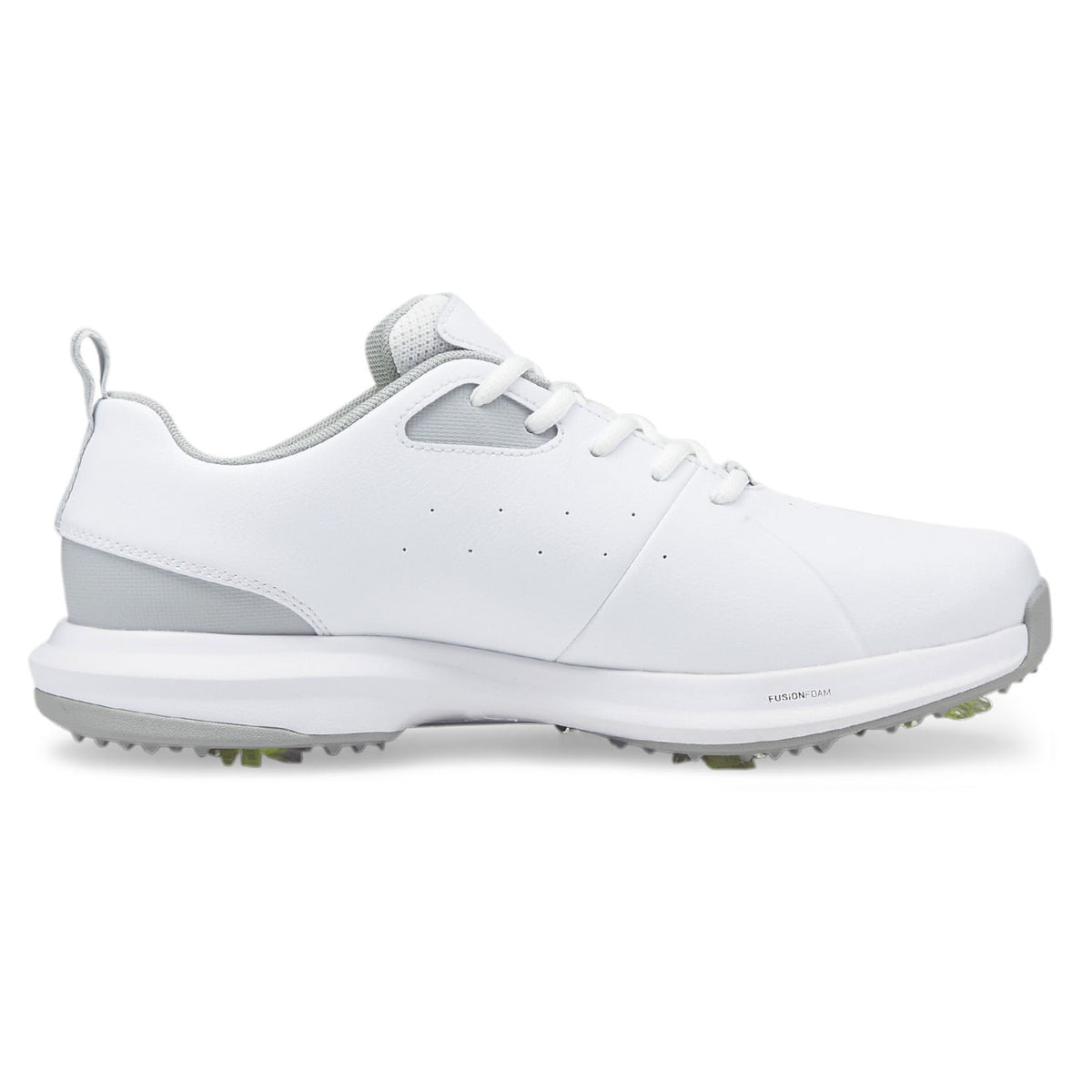 Puma Grip Fusion Flex Wide Golf Shoes - White/ Silver/ High Rise