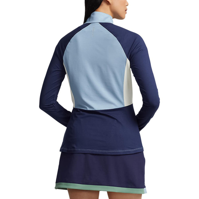 RLX Ralph Lauren Women's Colour Block 1/4 Zip - Vessel Blue/Navy/Cream