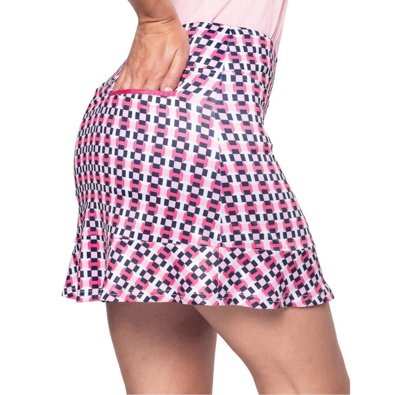 Golftini Women's the Fighter 17.5 "Golf Skort - Pink Print