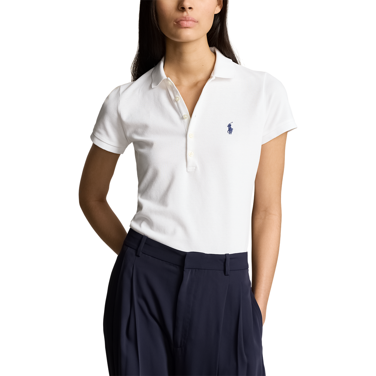 Polo Performance Ralph Lauren Women's Cotton Tailored Fit Polo Shirt - Pure White