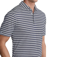 Polo Golf Ralph Lauren Tour Pique Stripe Polo Shirt - French Navy/White