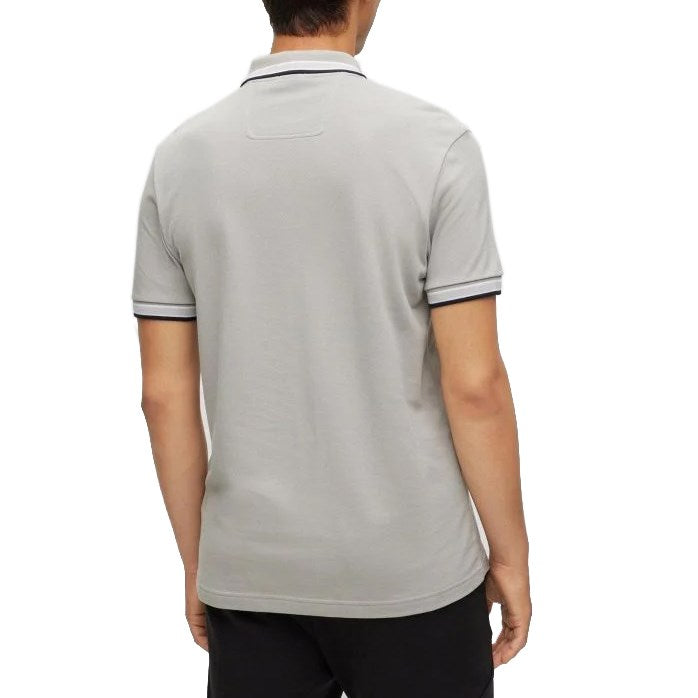 Boss Paddy Cotton Pique Polo - Open Grey