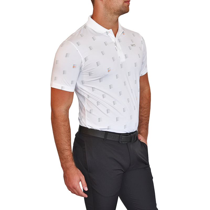 Puma MATTR Moving Day Golf Polo - Bright White/Vibrant Orange