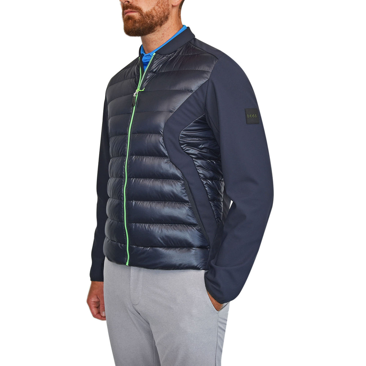 BOSS J Wittaker Padded Water Resistant Golf Jacket - Dark Blue