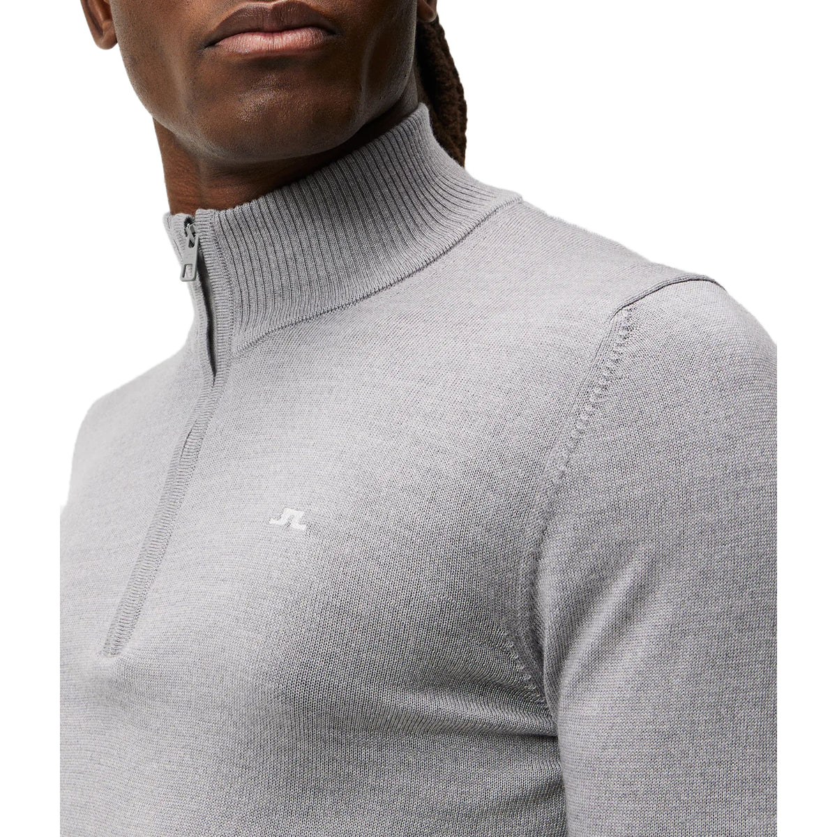 J.Lindeberg Kian 1/4 Zip Merino Golf Knit - Grey Melange