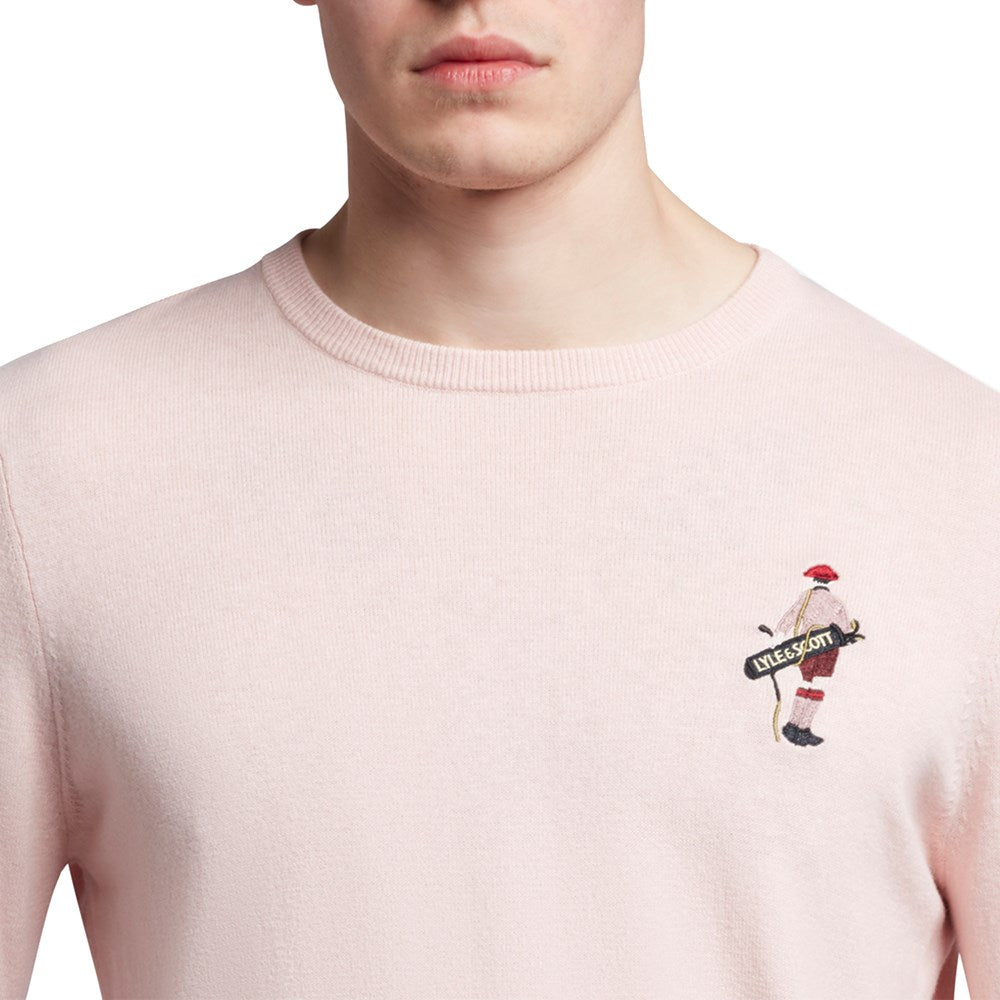 Lyle & Scott Golf Player Knitted Crew - Free Pink