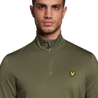 Lyle & Scott Tech 1/4 Zip Midlayer - Cactus Green