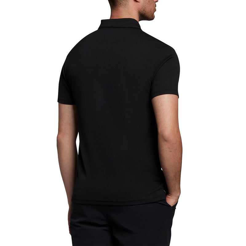 Lyle & Scott Tonal Eagle Tech Collar Logo Polo - Jet Black