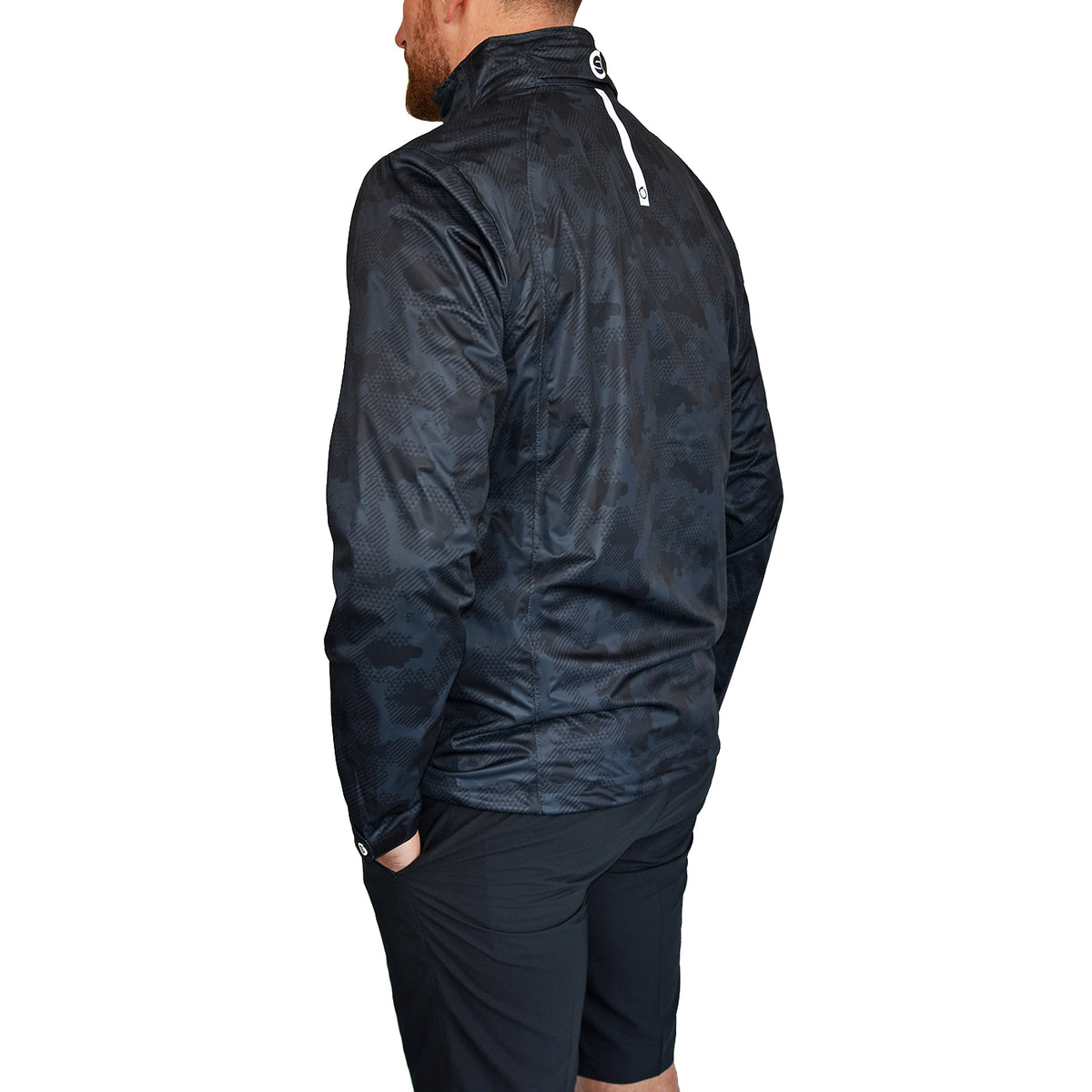 Sunderland Whisperdry Pro-Lite Lightweight Waterproof Golf Jacket - Black Camo/Silver