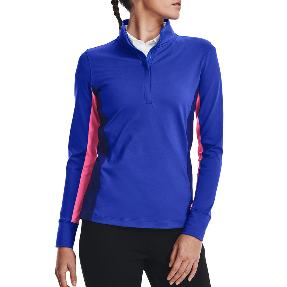 Under Armour Women's Storm Mid -Layer Golf 1/2 Zip - Versa Blue/Pink Punk