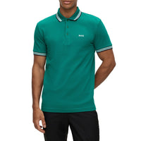 Boss Paddy Cotton Pique Polo - Dark Green