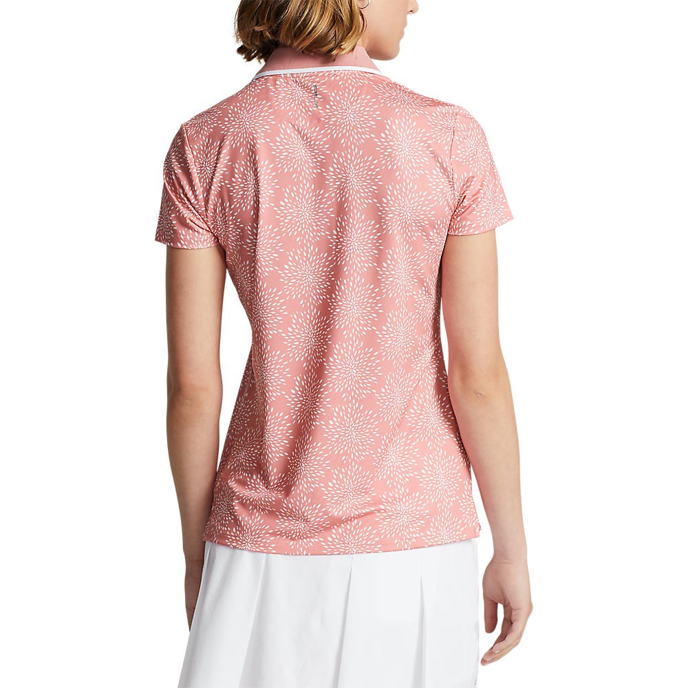 RLX Ralph Lauren Women's Printed Airflow Performance Golf Shirt - Dolce Pink Petal Burst